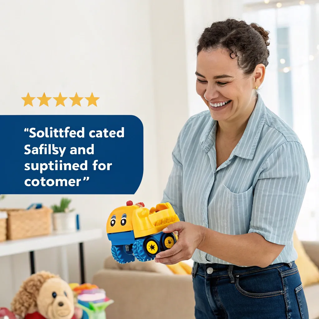 Satisfied Customer with Toy Purchase