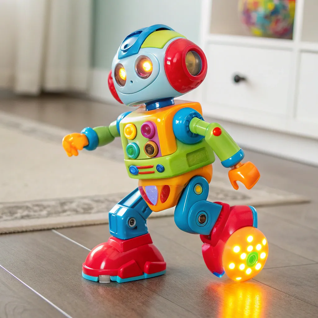 Interactive robotic toy with vibrant colors